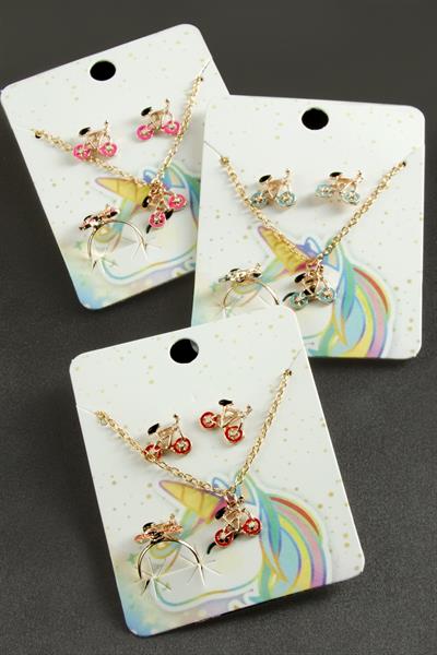 Bisiklet Mineli Set Kolye