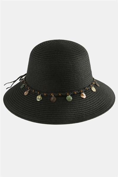 Boncuk Örme Hasır Şapka