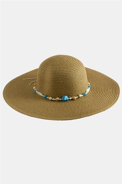 Boncuklu Hasır Şapka