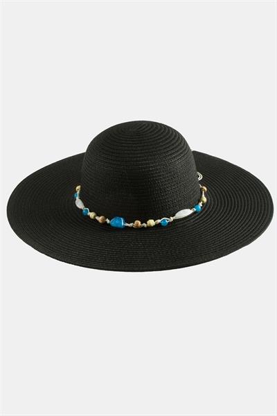 Boncuklu Hasır Şapka