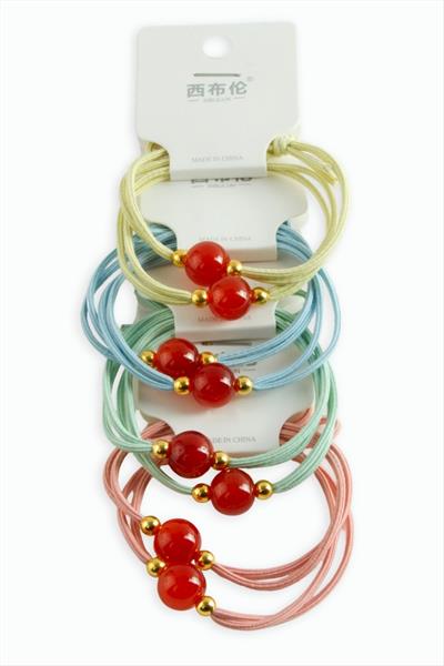 Boncuklu Lastik Toka 2 Adet