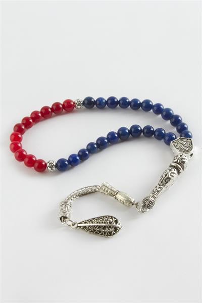 Bordo Lacivert Ceyt Doğaltaş Tesbih 6 mm