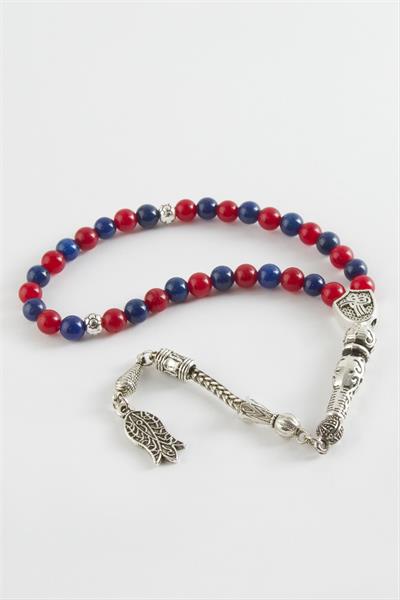 Bordo Mavi Ceyt Doğaltaş Tesbih 6 mm