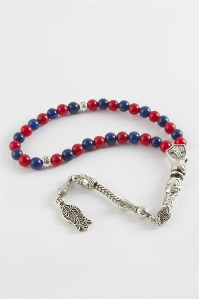 Bordo Mavi Ceyt Doğaltaş Tesbih 6 mm