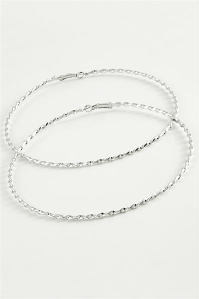 Burgulu Metal Halka Küpe 8-9-10 cm