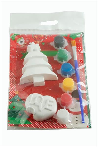 Çam Ağacı Kalp Taş Boyama Seti