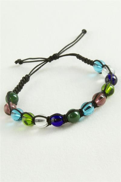 Cam Boncuk Makrome İp Bileklik