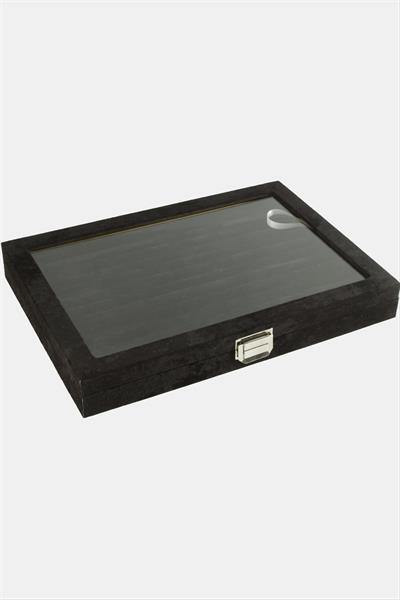 Cam Kapaklı Anfora Kumaş Kelepçe Yüzük Standı 24*34 cm