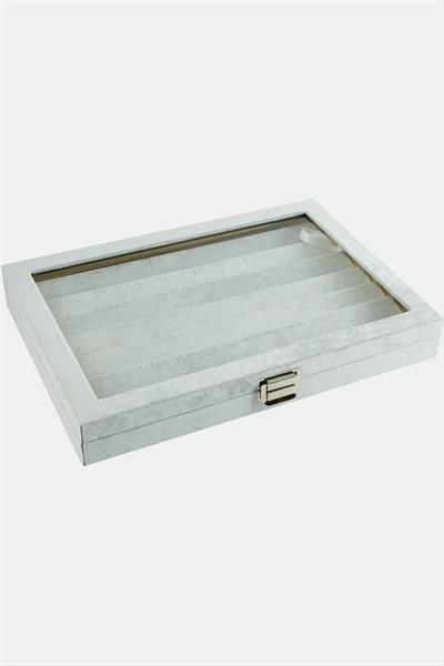 Cam Kapaklı Anfora Kumaş Küpe Standı 24*34 cm