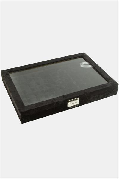 Cam Kapaklı Anfora Kumaş Tırnaklı Yüzük Standı 24*34 cm