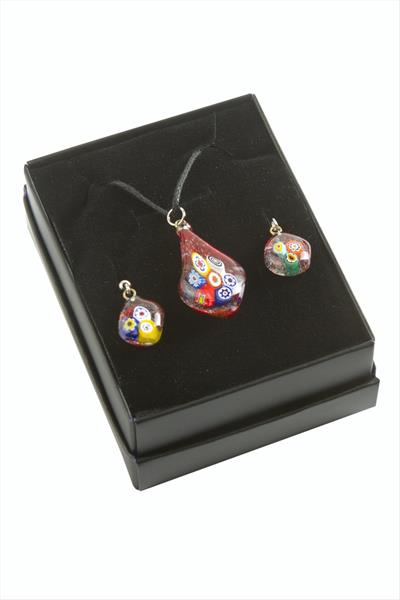 Cam Sanatı Murano Kutulu Set Kolye
