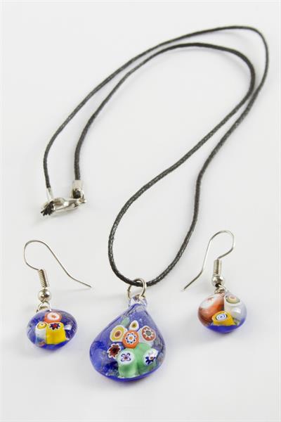 Cam Sanatı Murano Kutulu Set Kolye