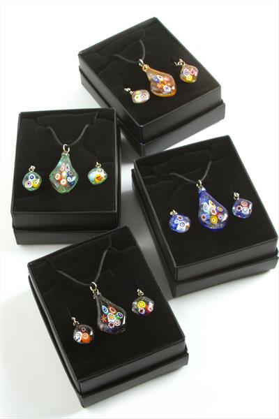 Cam Sanatı Murano Kutulu Set Kolye