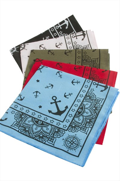 Çapa Desenli Keten Bandana 50*50