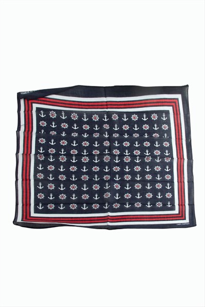 Çapa Dümen Desenli Bandana 50*50