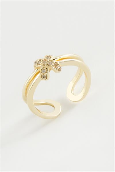 Çarpı Zirkon Taşlı Yüzük