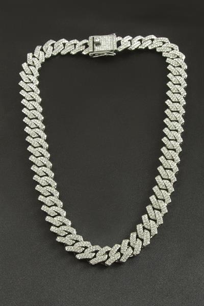 Chain Zikzak Zirkon Taşlı Lüks Çelik Kolye