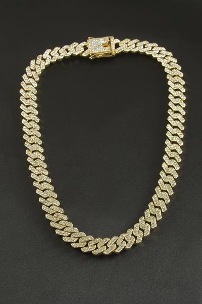 Chain Zikzak Zirkon Taşlı Lüks Çelik Kolye