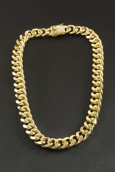 Chain Zirkon Taşlı Kalın Zincir Lüks Çelik Kolye