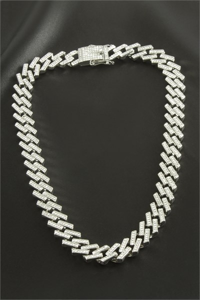 Chain Zirkon Taşlı Lüks Çelik Kolye