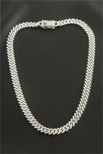 Chain Zirkon Taşlı Lüks Çelik Kolye