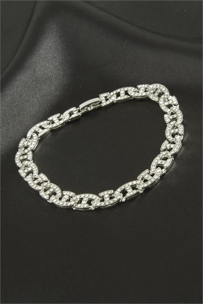 Chain Zirkon Taşlı Lüks Çelik Zincir Bileklik