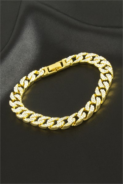 Chain Zirkon Taşlı Lüks Çelik Zincir Bileklik