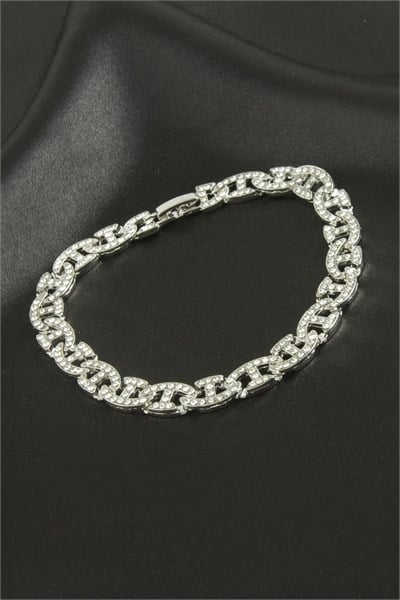 Chain Zirkon Taşlı Lüks Çelik Zincir Bileklik