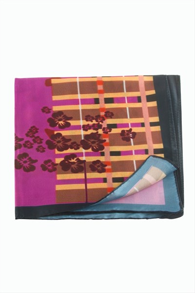 Çiçek Desenli Zr Şifon Fular 50*50 cm