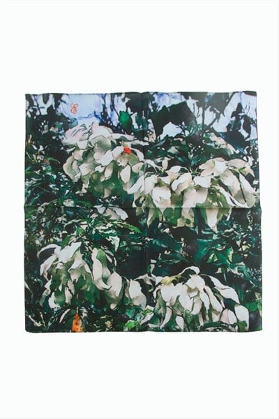 Çiçek Desenli Zr Şifon Fular 50*50 cm