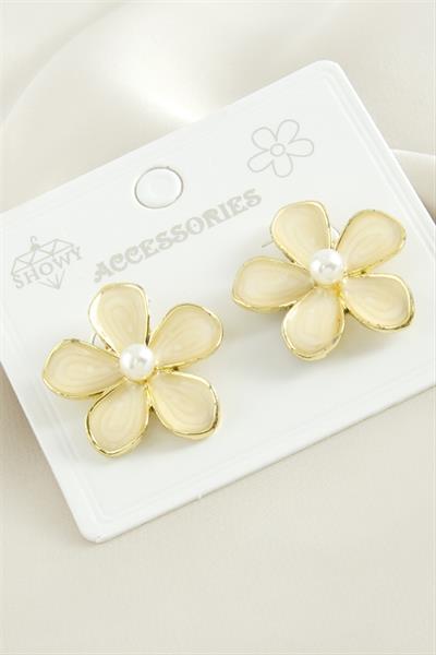 Çiçek İnci Mineli Küpe