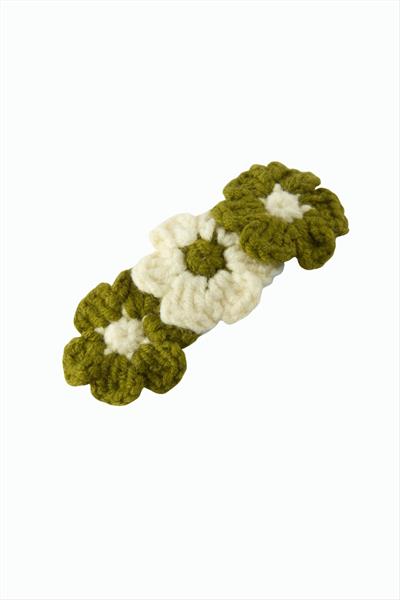 Çiçek İşlemeli Örgülü Çıtçıtlı Toka