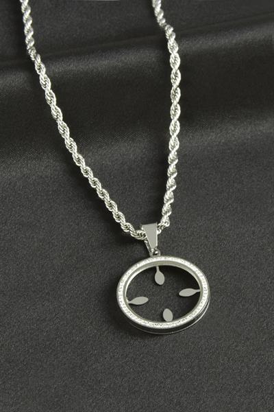 Çiçek Lüks Çelik Kolye