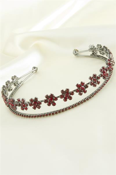 Çiçek Lüks Taşlı Gelin Tacı