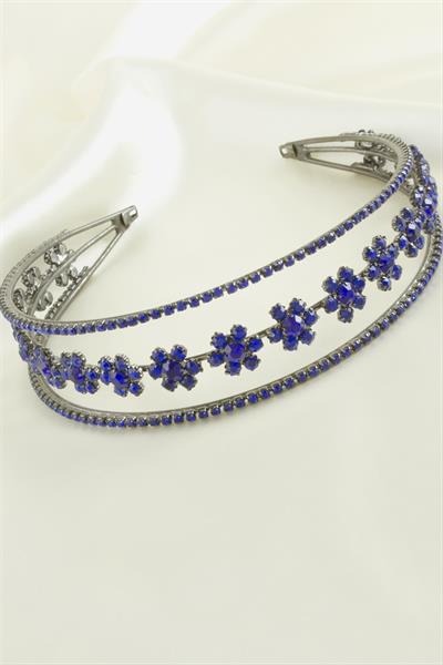 Çiçek Lüks Taşlı Gelin Tacı