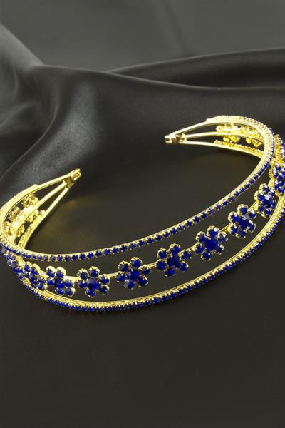 Çiçek Lüks Taşlı Gelin Tacı