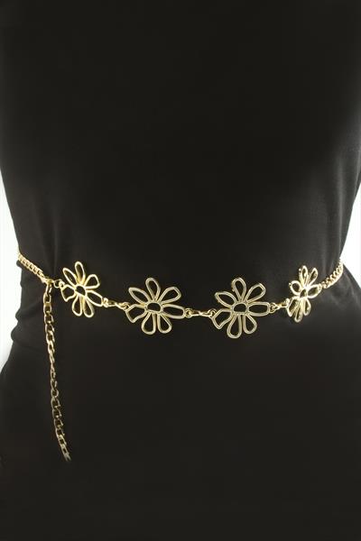Çiçek Metal Zincir Kemer