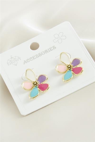 Çiçek Mineli Küpe