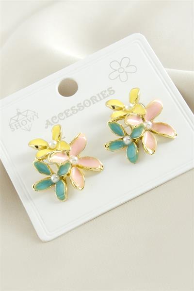 Çiçek Mineli Küpe