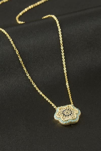 Çiçek Nazar Zirkon Taşlı Kolye