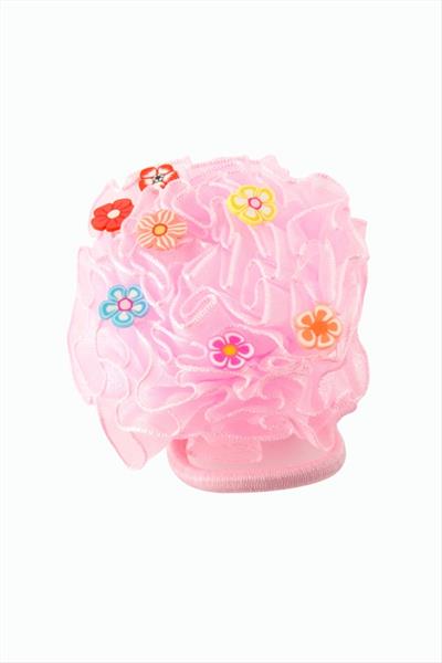 Çiçek Ponponlu Lastikli Toka