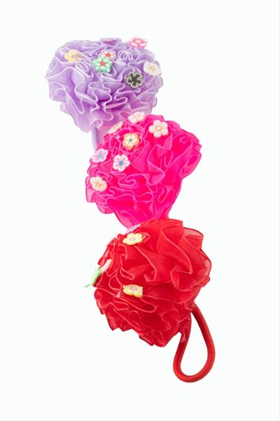 Çiçek Ponponlu Lastikli Toka