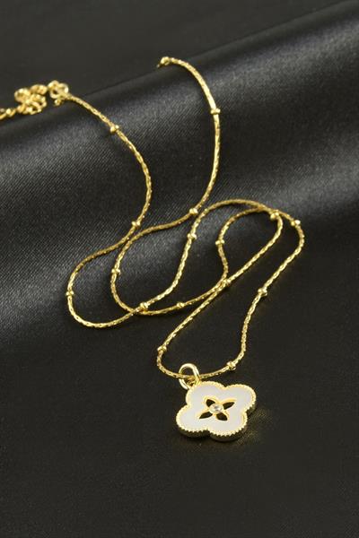 Çiçek Sedef Lüks Çelik Kolye