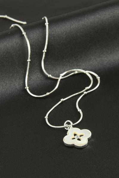 Çiçek Sedef Lüks Çelik Kolye