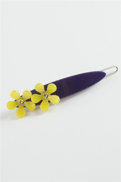Çiçek Taşlı Klipsli Toka