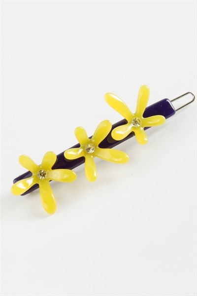 Çiçek Taşlı Klipsli Toka