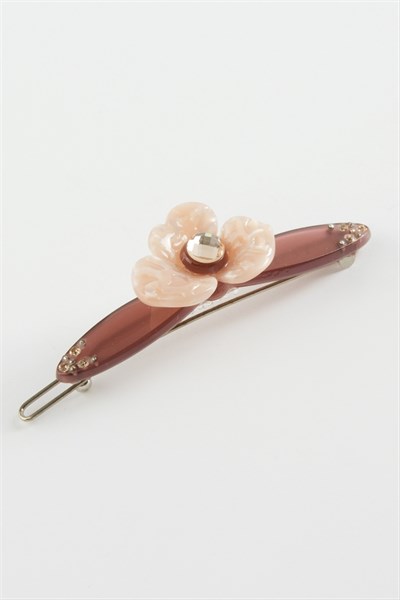 Çiçek Taşlı Klipsli Toka