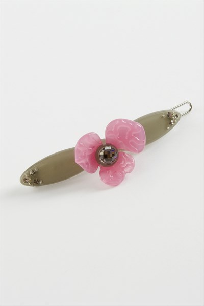 Çiçek Taşlı Klipsli Toka