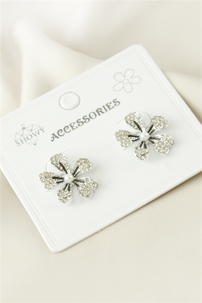 Çiçek Taşlı Küpe