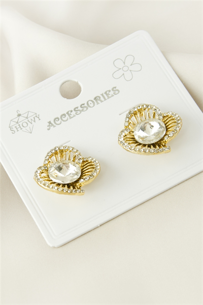 Çiçek Taşlı Küpe